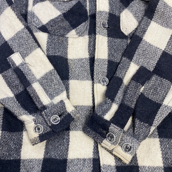 Vintage Jim Penney Sportwear Wool Button Up Shirt Jacket Black White Rare - Picture 8 of 10